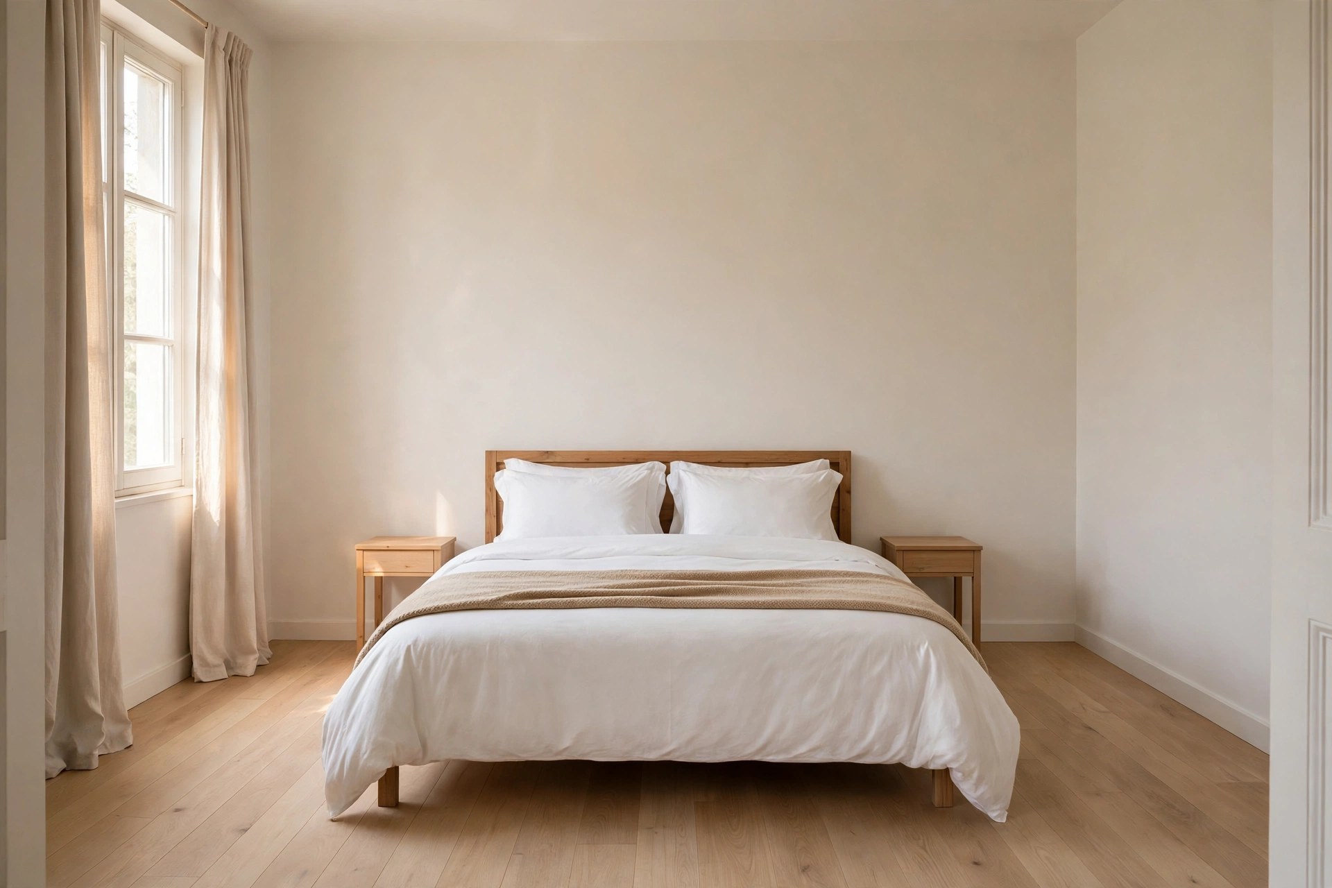 Same bedroom with a crisp new mattress from Cotton mattress